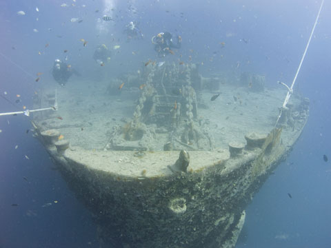The bow of the Thistlegorm